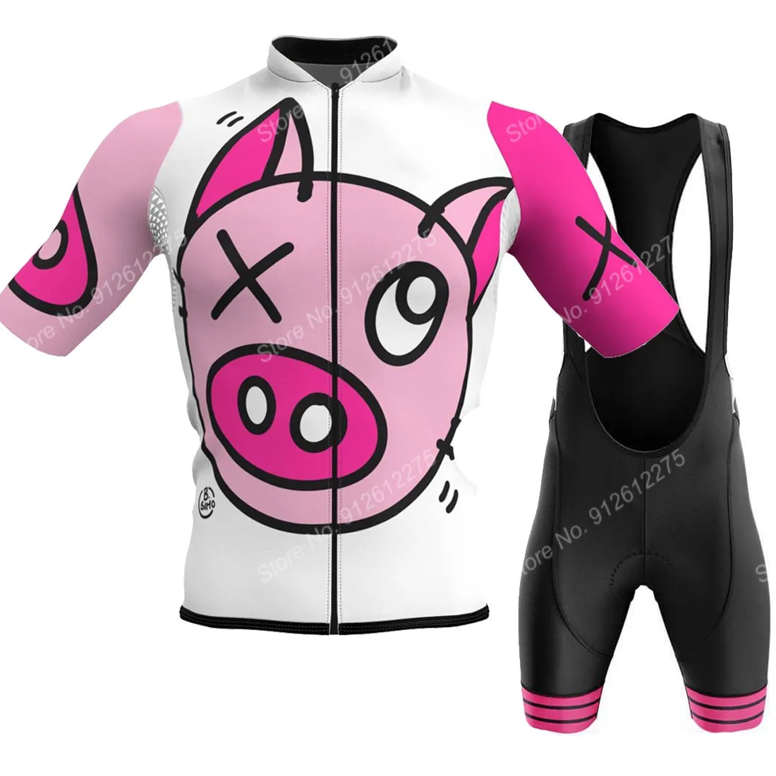 Cycling Commute Shorts - Set Cartoon Comic Pig 2023 Maglia
